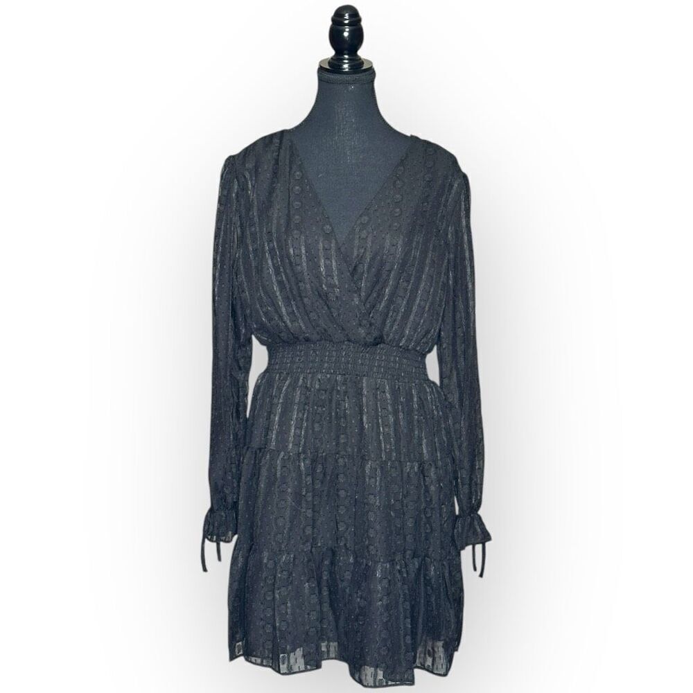 NWOT City Vibe Womens Smocked Waist Mini Dress Black Size XL